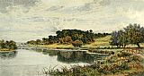 Banks Canvas Paintings - Wooded Banks of the Thames